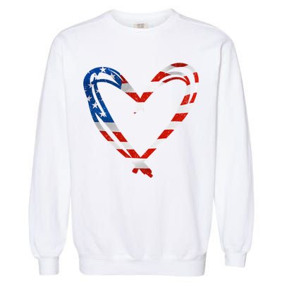 Memorial Day And 4th July Partiotic Heart Gift Garment-Dyed Sweatshirt