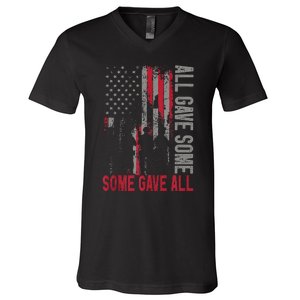 Memorial Day All Gave Some Some Gave All Veteran V-Neck T-Shirt