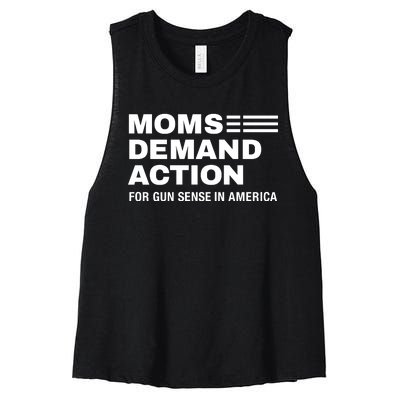 Momse Demand Action For Gun Sense In American Women's Racerback Cropped Tank