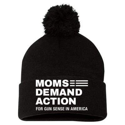 Momse Demand Action For Gun Sense In American Pom Pom 12in Knit Beanie