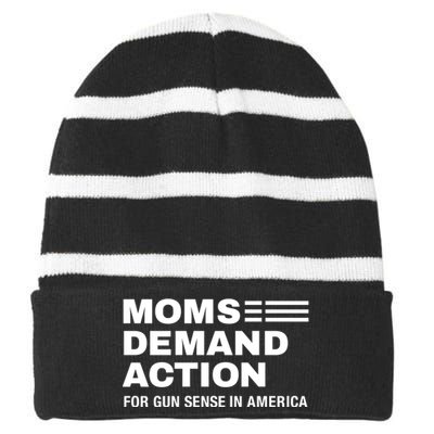 Momse Demand Action For Gun Sense In American Striped Beanie with Solid Band