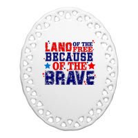 Memorial Day American Flag Ceramic Oval Ornament