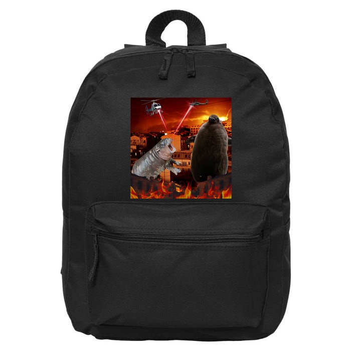 Moo Deng And Pesto Battle 16 in Basic Backpack