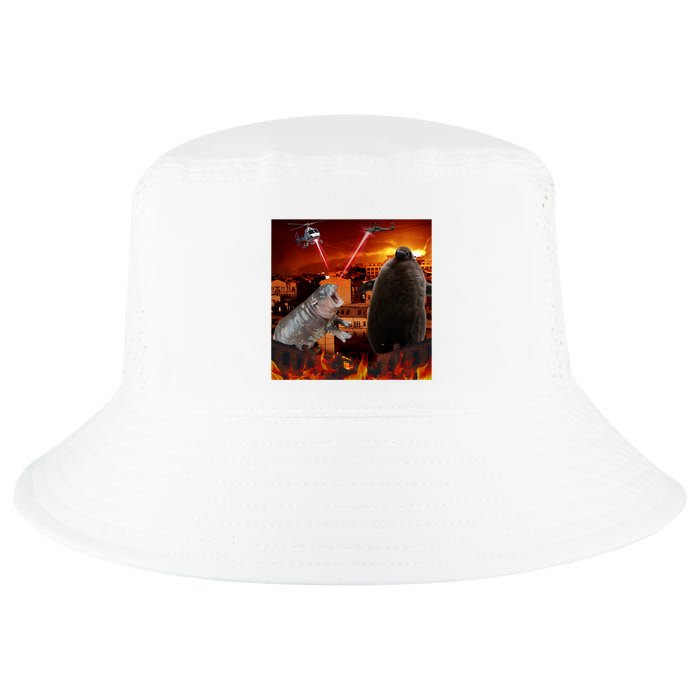 Moo Deng And Pesto Battle Cool Comfort Performance Bucket Hat