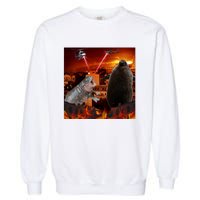 Moo Deng And Pesto Battle Garment-Dyed Sweatshirt