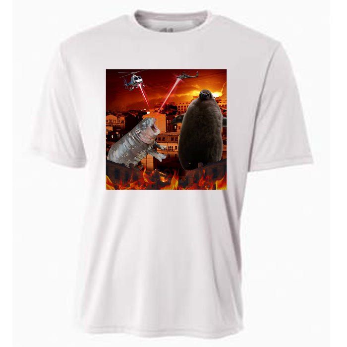 Moo Deng And Pesto Battle Cooling Performance Crew T-Shirt