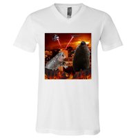 Moo Deng And Pesto Battle V-Neck T-Shirt