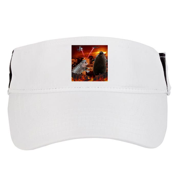Moo Deng And Pesto Battle Adult Drive Performance Visor
