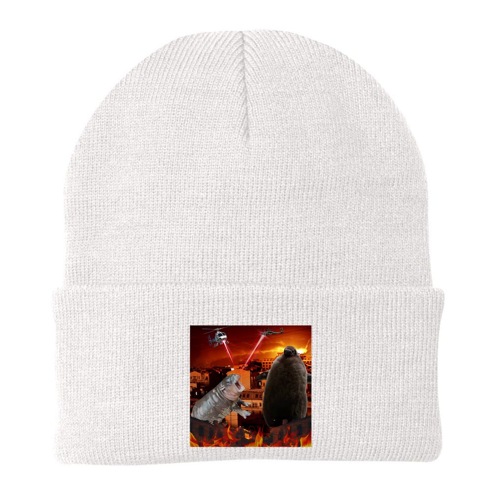 Moo Deng And Pesto Battle Beanie