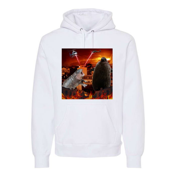 Moo Deng And Pesto Battle Premium Hoodie