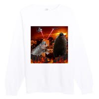 Moo Deng And Pesto Battle Premium Crewneck Sweatshirt