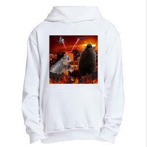 Moo Deng And Pesto Battle Urban Pullover Hoodie