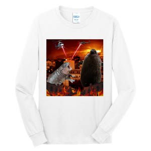 Moo Deng And Pesto Battle Tall Long Sleeve T-Shirt