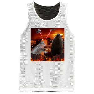 Moo Deng And Pesto Battle Mesh Reversible Basketball Jersey Tank