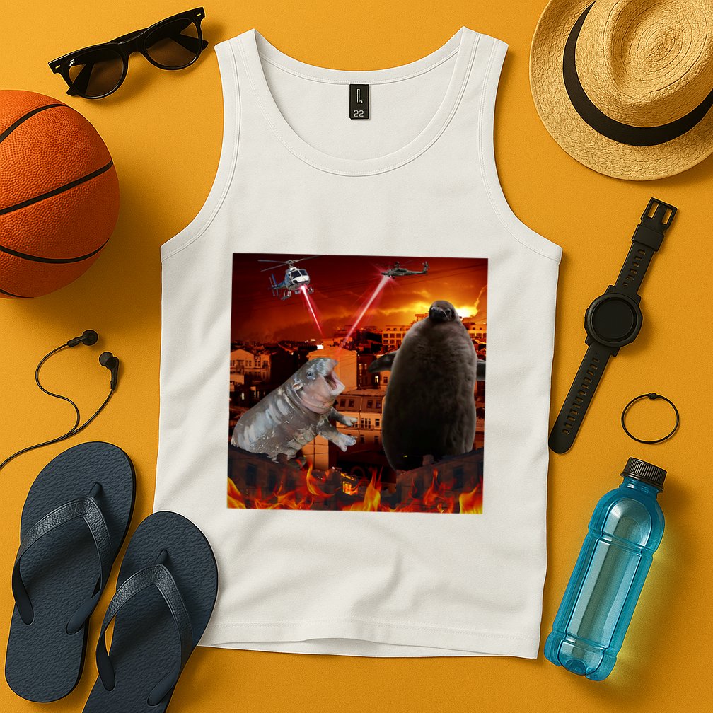 Moo Deng And Pesto Battle Tank Top