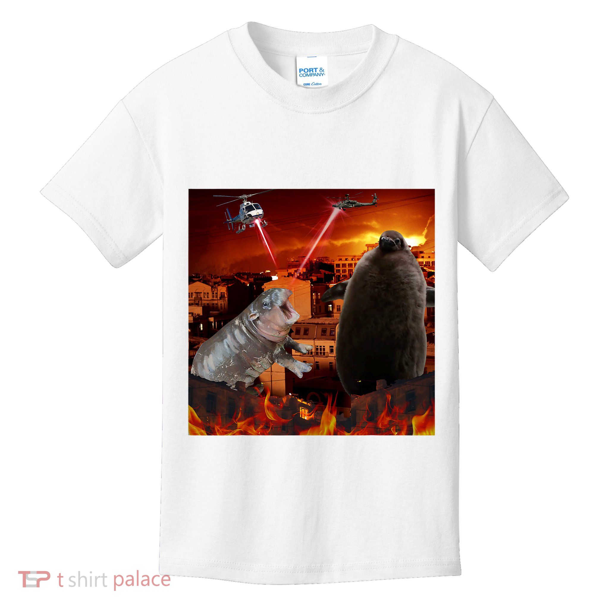 Moo Deng And Pesto Battle Kids T-Shirt