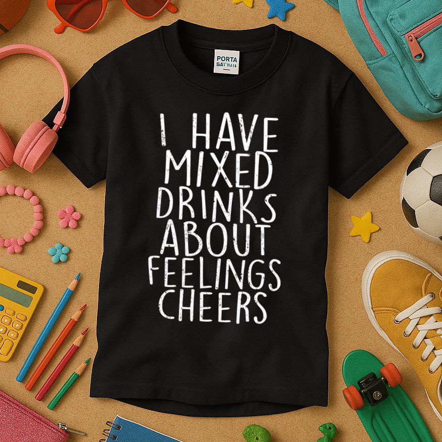 Mixed Drinks About Feelings Cheers Kids T-Shirt