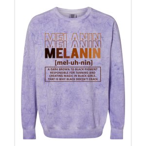 Melanin Definition Black History Month Black Gift Colorblast Crewneck Sweatshirt