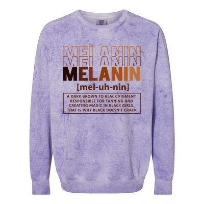 Melanin Definition Black History Month Black Gift Colorblast Crewneck Sweatshirt