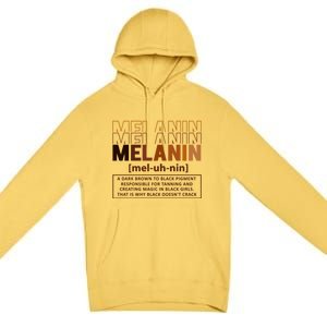 Melanin Definition Black History Month Black Gift Premium Pullover Hoodie