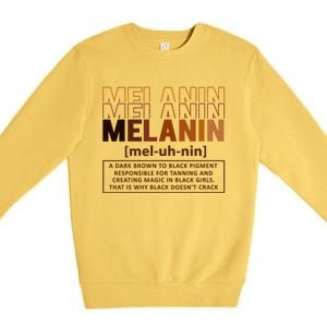 Melanin Definition Black History Month Black Gift Premium Crewneck Sweatshirt