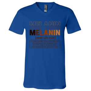 Melanin Definition Black History Month Black Gift V-Neck T-Shirt