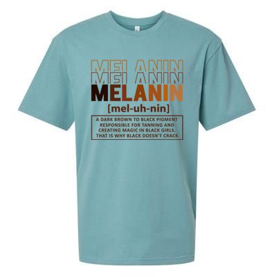 Melanin Definition Black History Month Black Gift Sueded Cloud Jersey T-Shirt