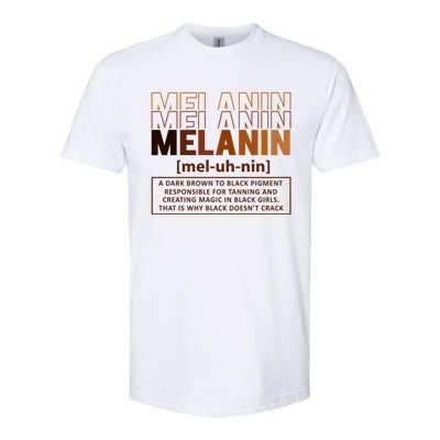 Melanin Definition Black History Month Black Gift Softstyle CVC T-Shirt