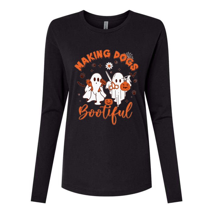 Making Dogs Bootiful Halloween Womens Cotton Relaxed Long Sleeve T-Shirt