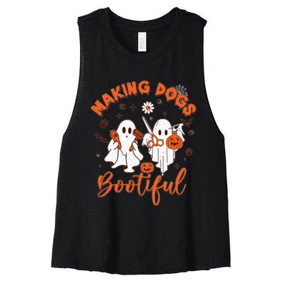 Making Dogs Bootiful Halloween Women's Racerback Cropped Tank