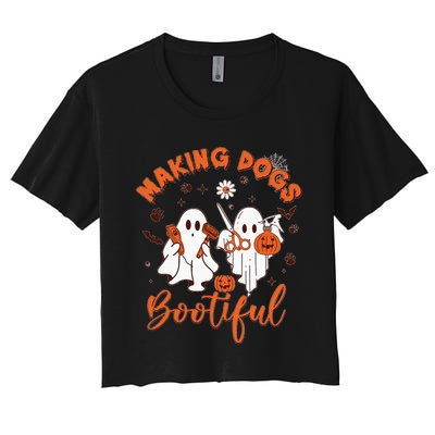 Making Dogs Bootiful Halloween Women's Crop Top Tee