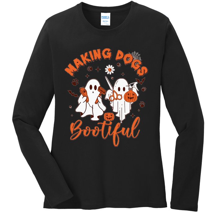 Making Dogs Bootiful Halloween Ladies Long Sleeve Shirt