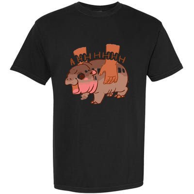 Moo Deng Bouncy Pig In Thai Picture The Cute Baby Hippo Garment-Dyed Heavyweight T-Shirt