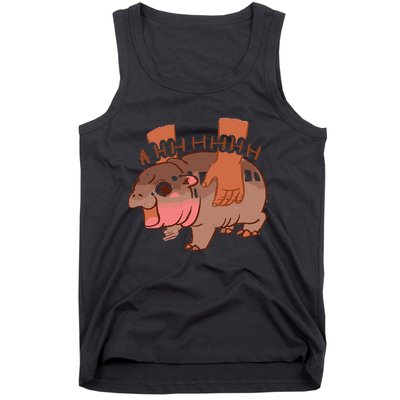 Moo Deng Bouncy Pig In Thai Picture The Cute Baby Hippo Tank Top