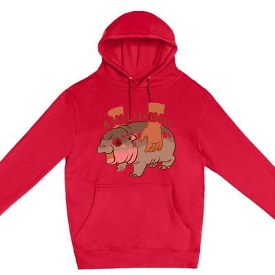 Moo Deng Bouncy Pig In Thai Picture The Cute Baby Hippo Premium Pullover Hoodie