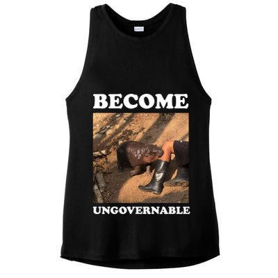 Moo Deng Become Ungovernable Ladies PosiCharge Tri-Blend Wicking Tank