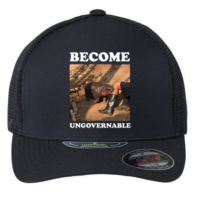 Moo Deng Become Ungovernable Flexfit Unipanel Trucker Cap
