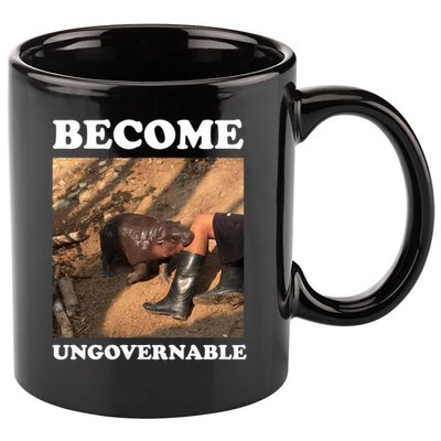 Moo Deng Become Ungovernable 11oz C Handle Ceramic Mug
