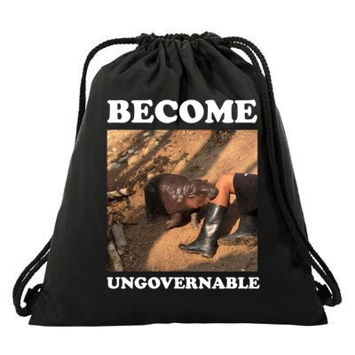 Moo Deng Become Ungovernable Drawstring Bag