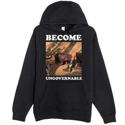 Moo Deng Become Ungovernable Premium Pullover Hoodie