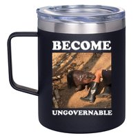 Moo Deng Become Ungovernable 12oz Stainless Steel Coffee Mug
