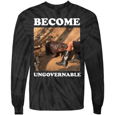 Moo Deng Become Ungovernable Tie-Dye Long Sleeve Shirt