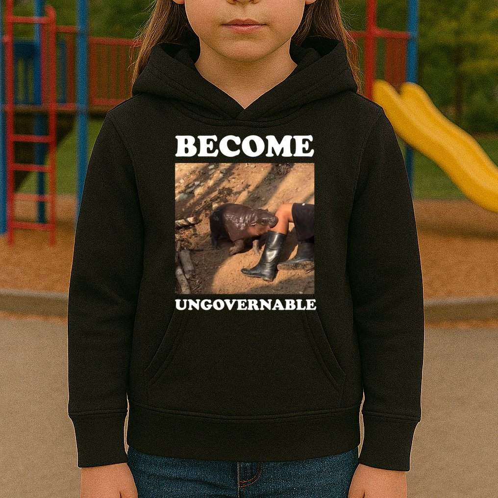 Moo Deng Become Ungovernable Kids Hoodie