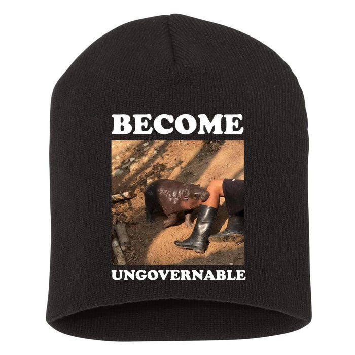 Moo Deng Become Ungovernable Short Acrylic Beanie
