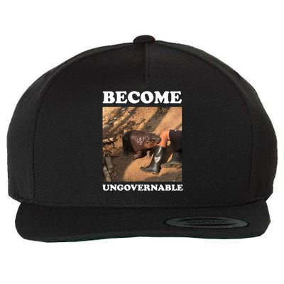 Moo Deng Become Ungovernable Wool Snapback Cap
