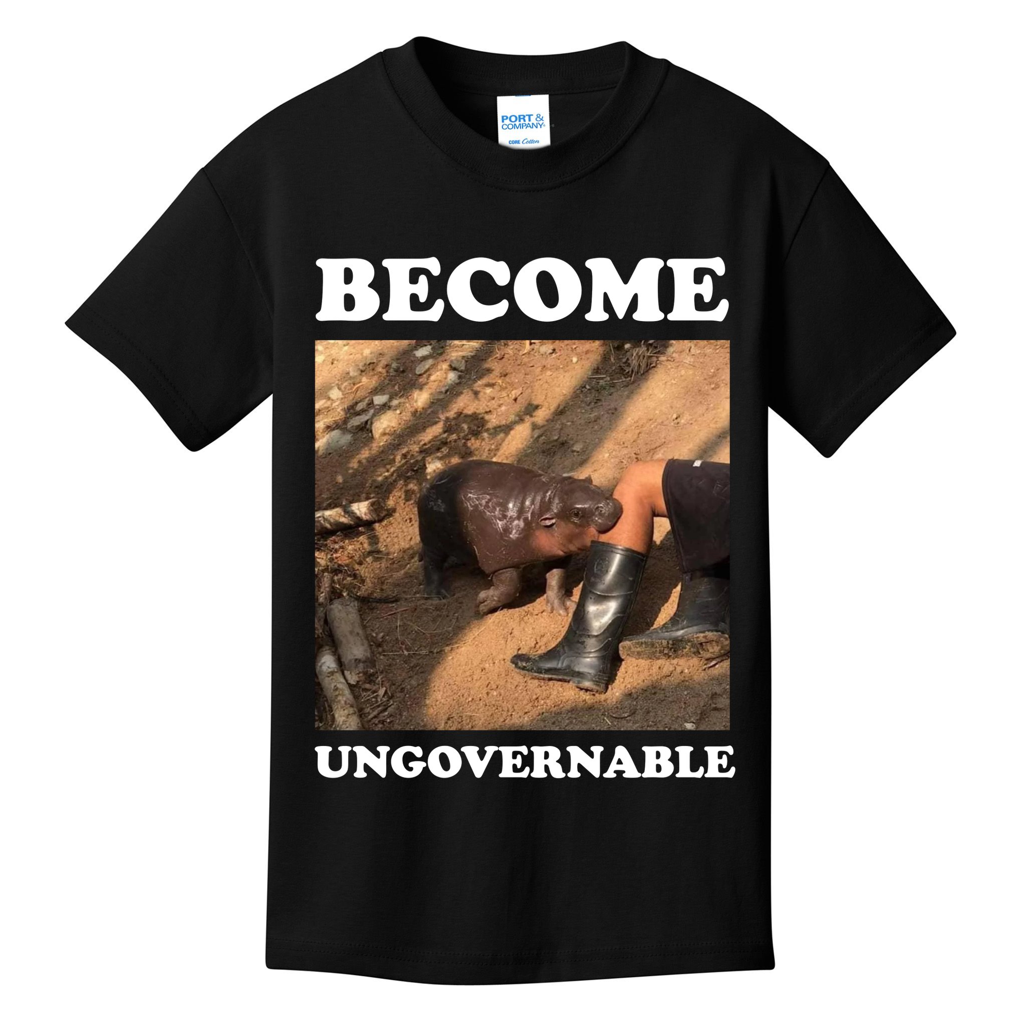Moo Deng Become Ungovernable Kids T-Shirt