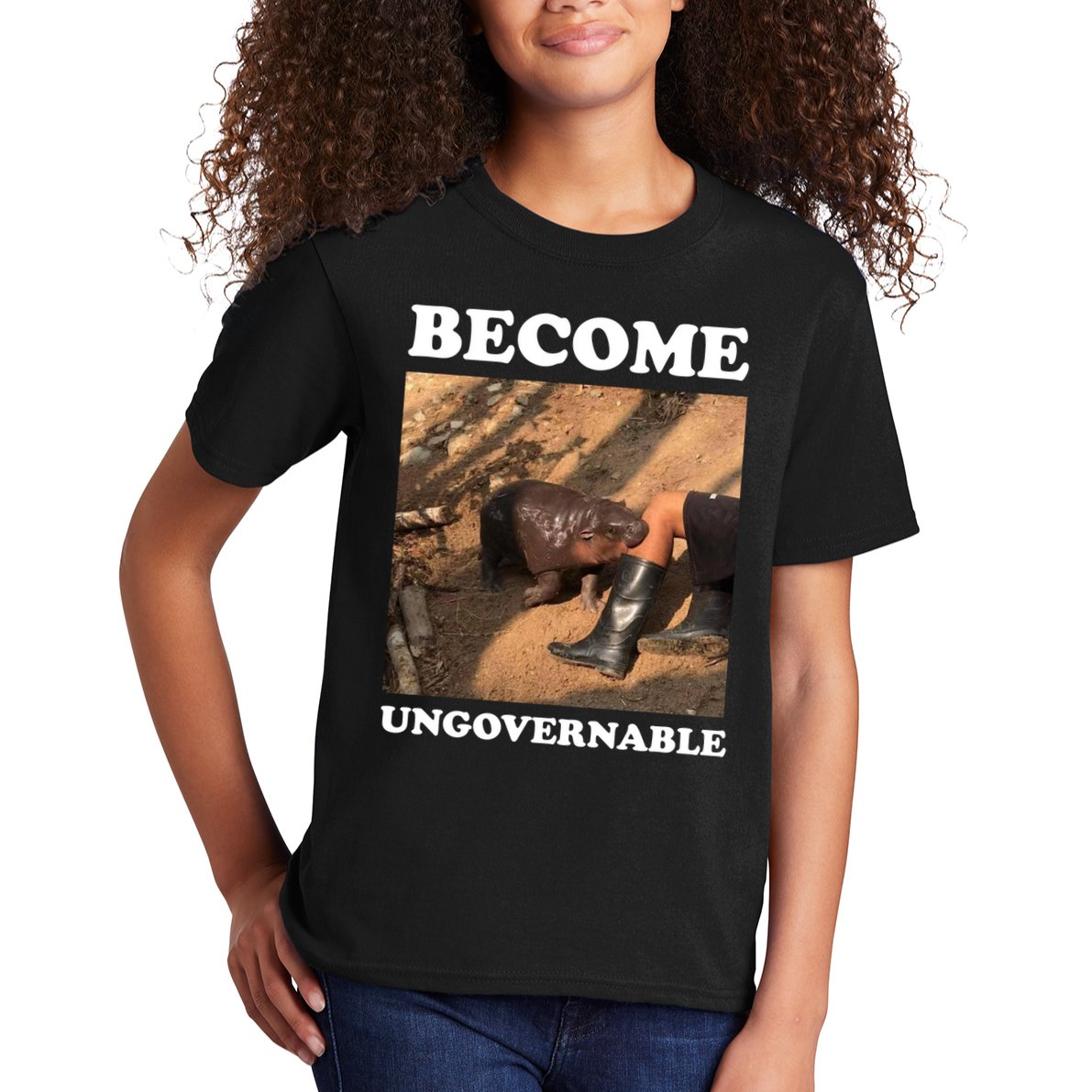 Moo Deng Become Ungovernable Kids T-Shirt