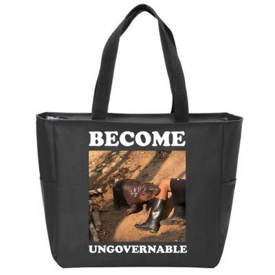 Moo Deng Become Ungovernable Zip Tote Bag