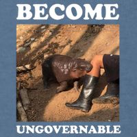 Moo Deng Become Ungovernable Garment-Dyed Sweatshirt