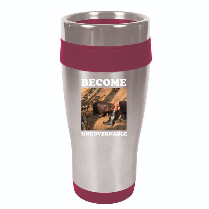 Moo Deng Become Ungovernable 16oz Travel Tumbler
